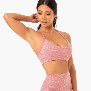 Ryderwear hybrid sports bra pink leopard